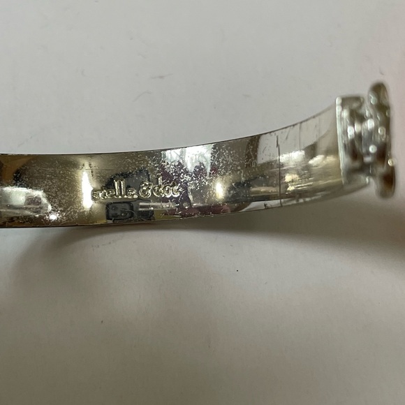 Stella & Dot Lindsey Orange and green Enamel Infinity Knot Bangle Bracelets - Picture 6 of 6